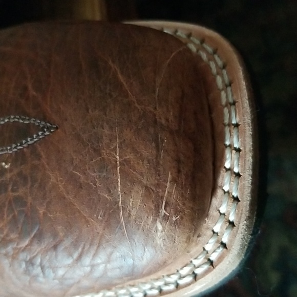 Boulet Men's 9 EEE width brown leather red accents roper boots - Picture 9 of 9